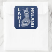 FINNLAND MAP-Aufkleber - Lahti Quadratischer Aufkleber (Tasche)