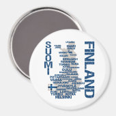 FINNLAND MAP-Magnet Magnet (Vorderseite/Rückseite)