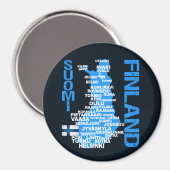 FINNLAND MAP-Magnet Magnet (Vorderseite/Rückseite)