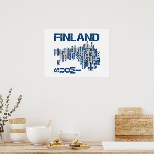FINNLAND-MAP-Plakat Poster (Küche)