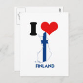 FINNLAND MAP POSTKARTE (Vorne/Hinten)