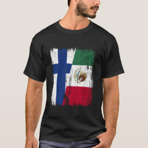 Finnland Mexiko Halbflagge Finnisches Mexikanische T-Shirt