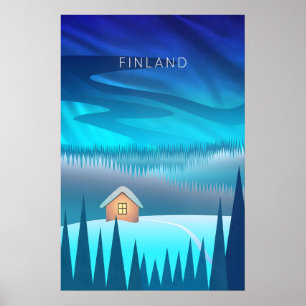 Finnland Minimal Reiseplakat Poster
