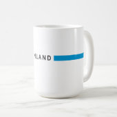 Finnland - minimalistische Flagge Kaffeetasse (VorderseiteRechts)