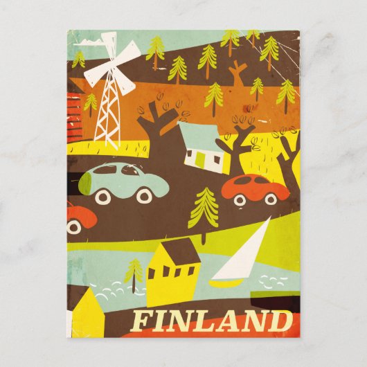 Finnland Mitte des Jahrhunderts Postkarte (Vorderseite)