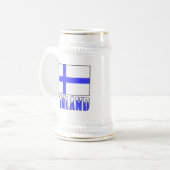 Finnland - Name der Flagge und des Schneekopfes Bierglas (Vorderseite Links)