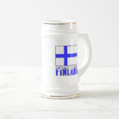 Finnland - Name der Flagge und des Schneekopfes Bierglas (VorderseiteRechts)