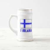 Finnland - Name der Flagge und des Schneekopfes Bierglas (Links)