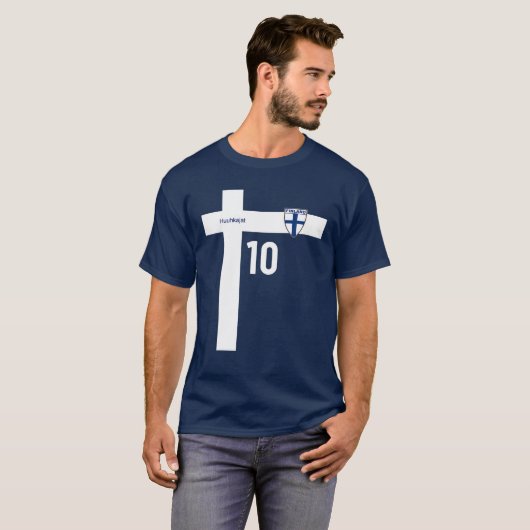 Finnland National Football Team Soccer Retro Jerse T-Shirt (Vorne ganz)