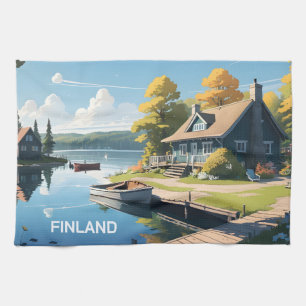 Finnland - Naturdarstellung Geschirrtuch