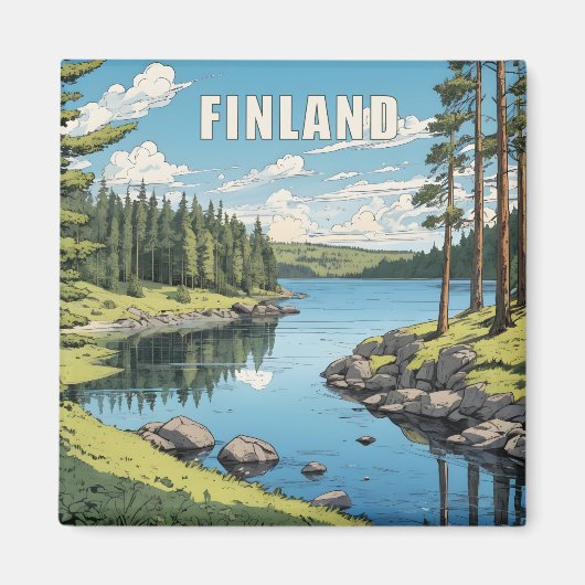Finnland - Naturdarstellung Magnet (Vorne)