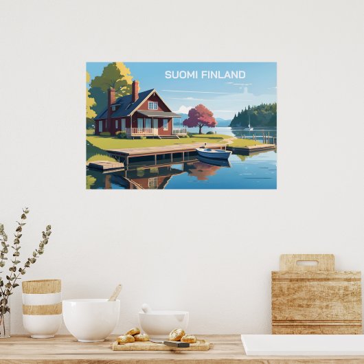 Finnland - Naturdarstellung Poster (Küche)