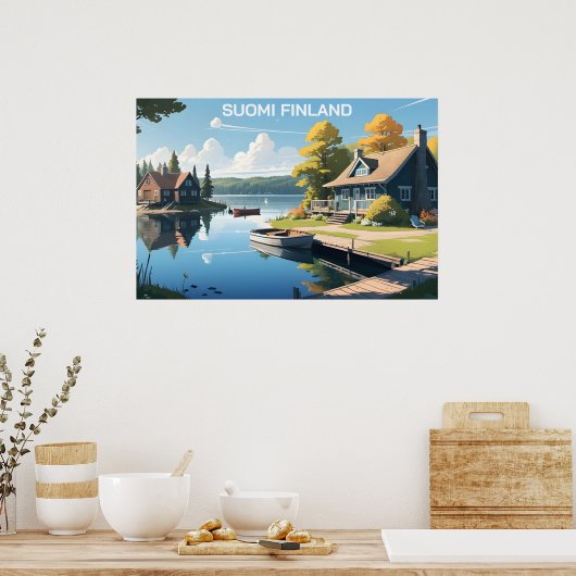 Finnland - Naturdarstellung Poster (Küche)