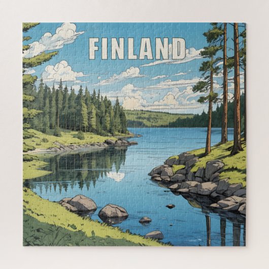 Finnland - Naturdarstellung Puzzle (Vertikal)