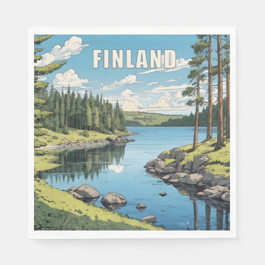 Finnland - Naturdarstellung Serviette (Vorderseite)