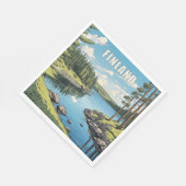 Finnland - Naturdarstellung Serviette (Ecke)