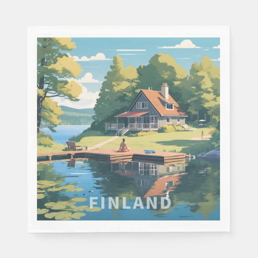 Finnland - Naturdarstellung Serviette (Vorderseite)