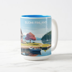 Finnland - Naturdarstellung Zweifarbige Tasse