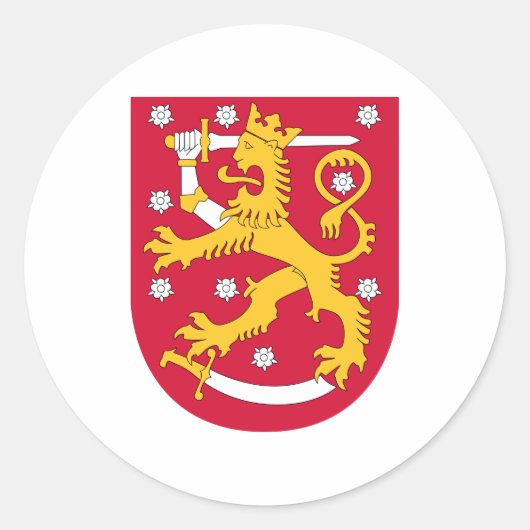 Finnland - Offizielle Wappen-Heraltrockenzeichen Runder Aufkleber (Vorderseite)