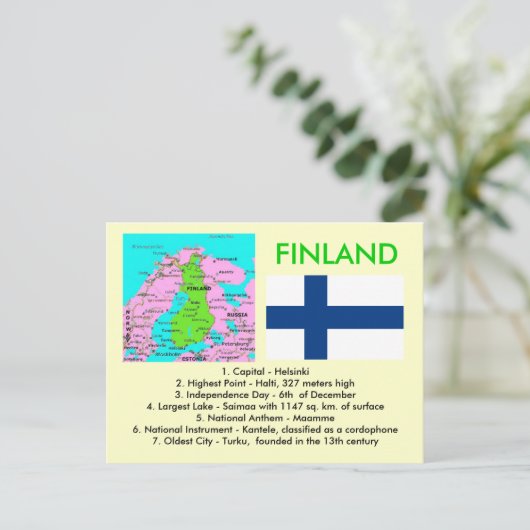 Finnland Postkarte (Stehend Vorderseite)