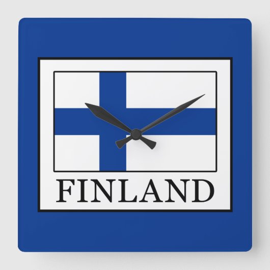 Finnland Quadratische Wanduhr (Vorderseite)