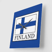 Finnland Quadratische Wanduhr (Winkel)