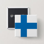 Finnland-Qualitäts-Flagge Button (Vorne & Hinten)