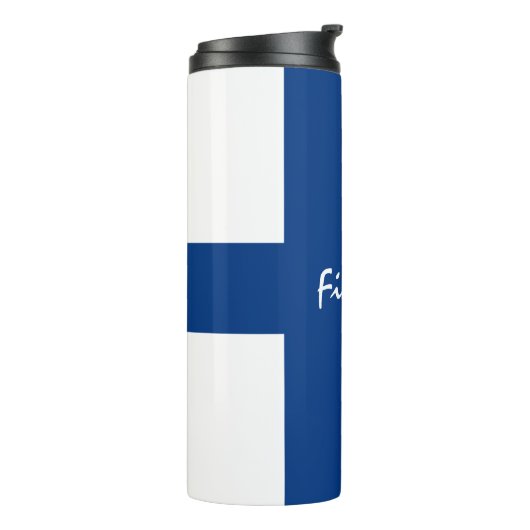 Finnland reist Mug, patriotische finnische Flagge Thermosbecher (Nach links gedreht)