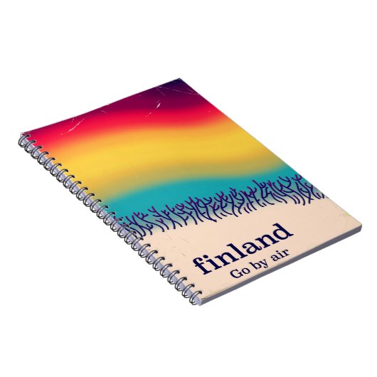 Finnland Retro Urlaub 'Regenbogen' Plakatdruck. Notizblock (Rechte Seite)