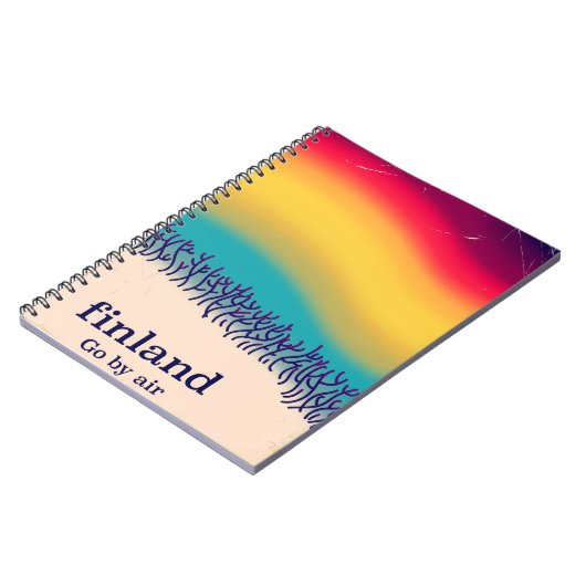 Finnland Retro Urlaub 'Regenbogen' Plakatdruck. Notizblock (Linke Seite)