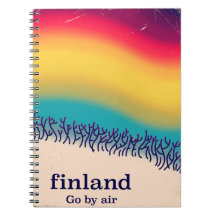 Finnland Retro Urlaub 'Regenbogen' Plakatdruck.