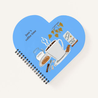 Finnland Schwarzer Kaffee Skandi Herbst Illustrati Notizblock
