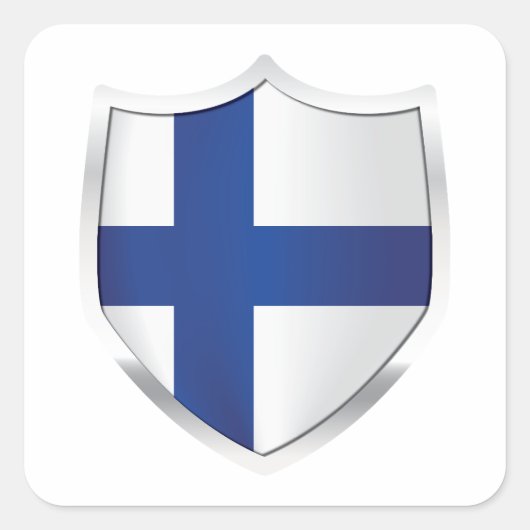 Finnland Silberschild Flag perfekt für Sie oder Ih Quadratischer Aufkleber (Vorderseite)