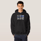 Finnland Skifahrer Flag Race Snow Mountain Winte Hoodie (Vorne ganz)