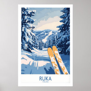 Finnland Skigebiete Kunst - Ruka Ski Poster Nordis