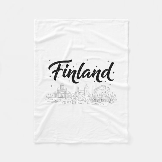 Finnland Skyline Reise Urlaub Outfits Fleecedecke (Vorderseite)