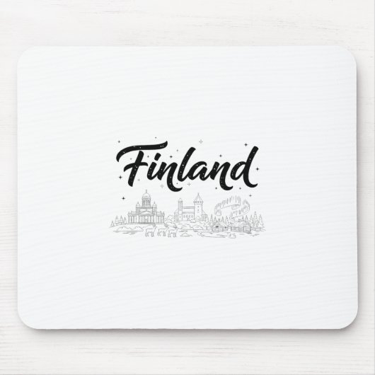 Finnland Skyline Reise Urlaub Outfits Mousepad (Vorne)
