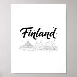 Finnland Skyline Reise Urlaub Outfits Poster