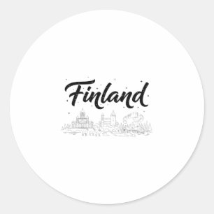Finnland Skyline Reise Urlaub Outfits Runder Aufkleber