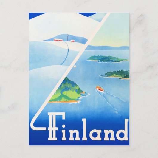 Finnland, Sommer und Winter, Postkarte (Vorderseite)