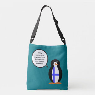 Finnland Sprechende Frau Penguin Personalisiert Tragetaschen Mit Langen Trägern