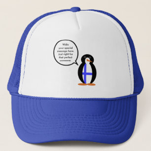 Finnland Sprechende Frau Penguin Personalisiert Truckerkappe