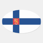 Finnland Staatsflagge Oval Sticker (Vorderseite)