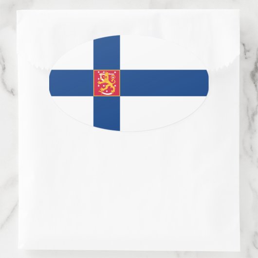 Finnland Staatsflagge Oval Sticker (Tasche)