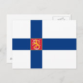 Finnland Staatsflagge Postkarte (Vorne/Hinten)