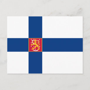 Finnland Staatsflagge Postkarte