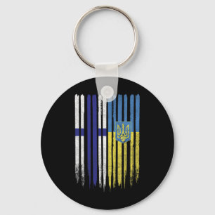 Finnland Ukraine Finnische Ukrainische Flagge Schlüsselanhänger