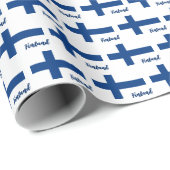 Finnland Umschlagpapier, finnische Flaggengeschenk Geschenkpapier (Rolleneckpunkt)