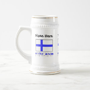 Finnland und Finnische Flagge Personalisiert Bierglas