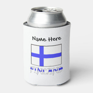 Finnland und Finnische Flagge Personalisiert  Dosenkühler